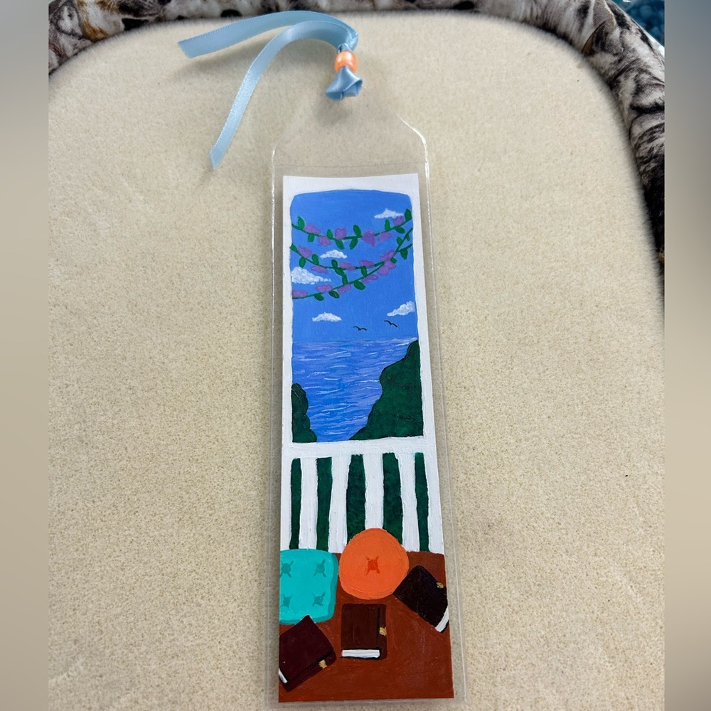 Hand Crafted painted Seaside bookmark